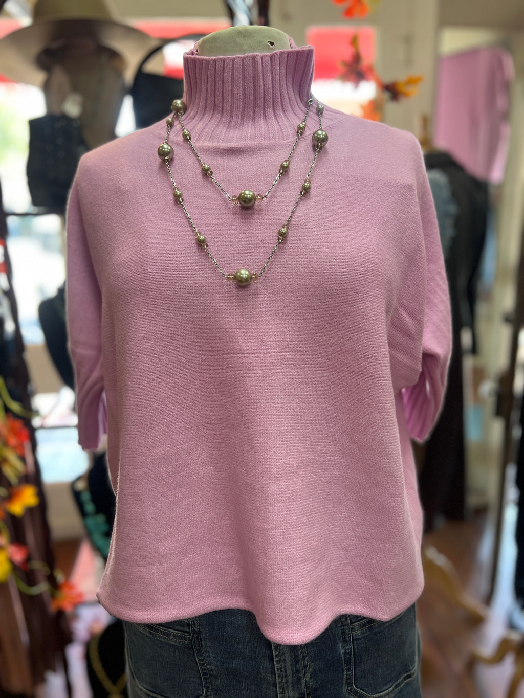 RAIN + ROSE- Solid Pink Sweater