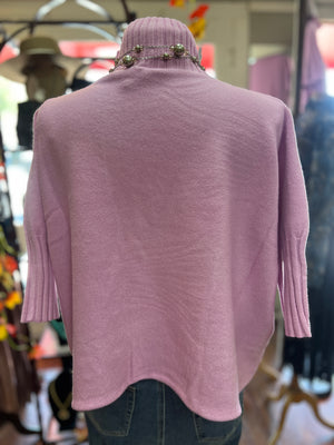 RAIN + ROSE- Solid Pink Sweater