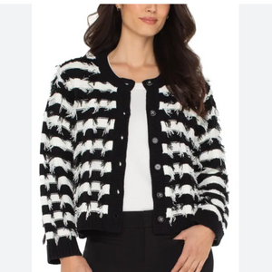 LIVERPOOL - Black/White Stripe Cardigan