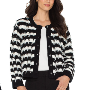 LIVERPOOL - Black/White Stripe Cardigan