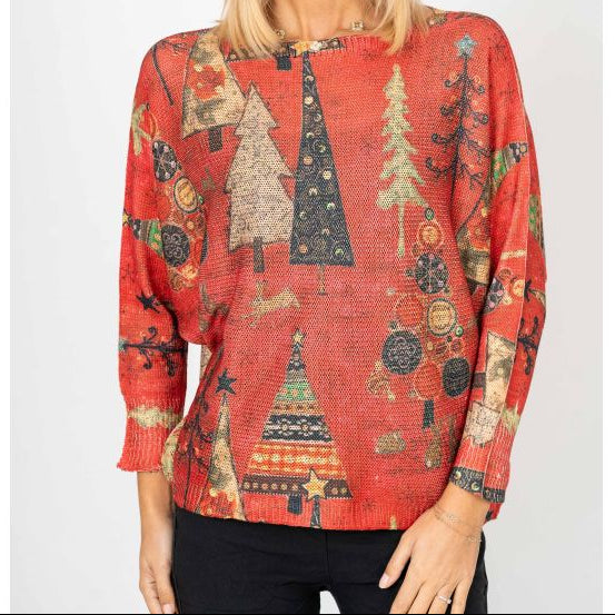 LOOK MODE- Christmas Sweater RED