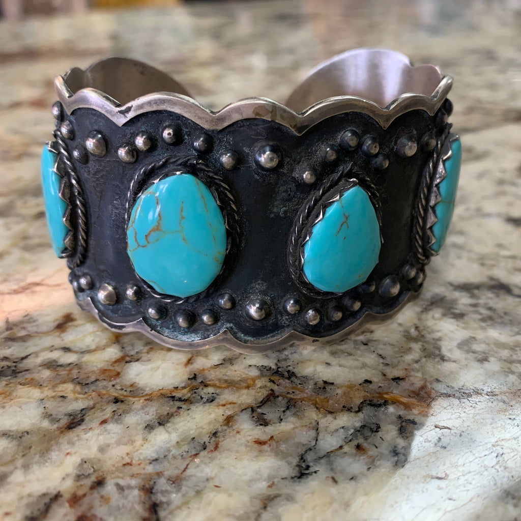 BOH Silver and Turquoise Cuff Bracelet