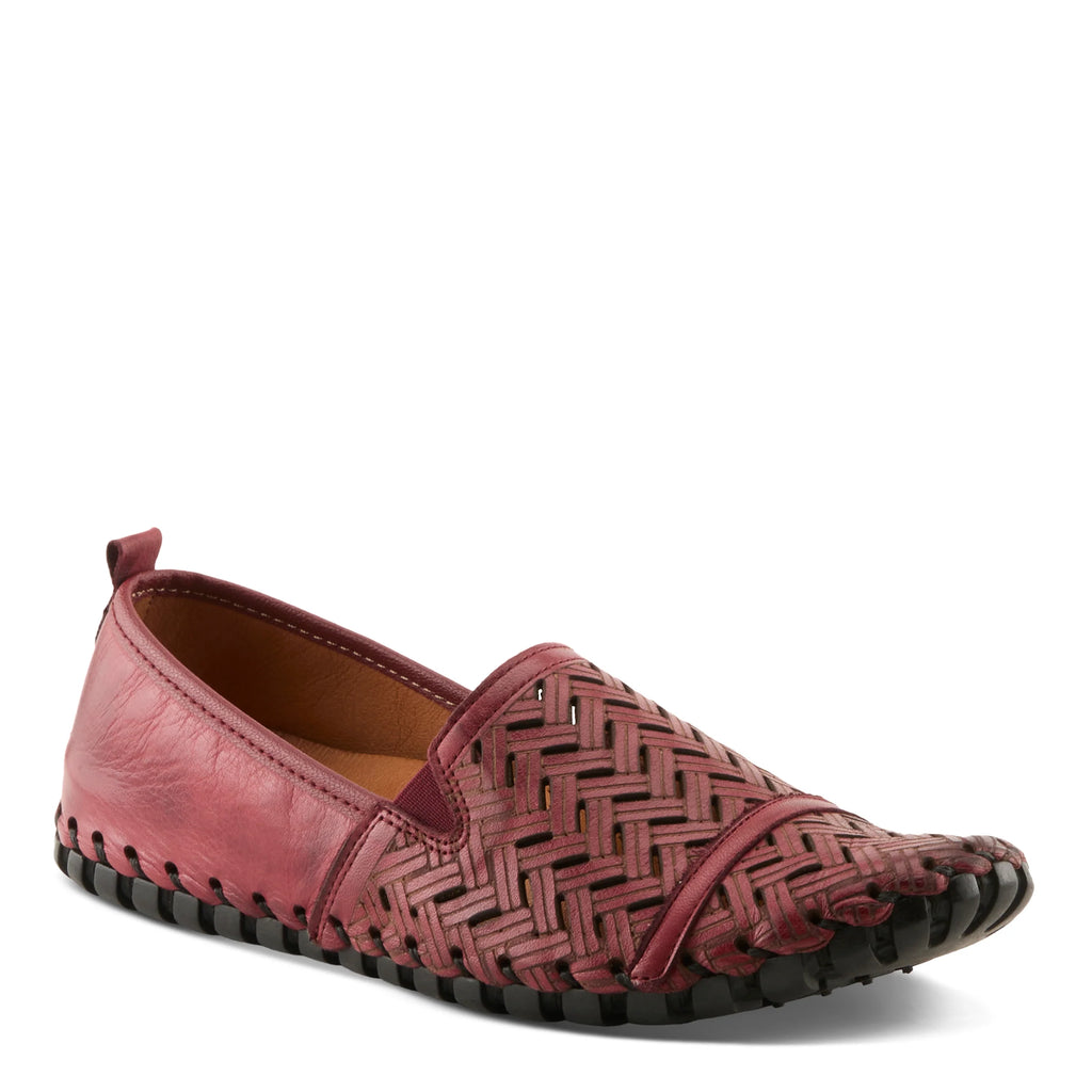 SPRING STEP - Bordeaux Leather Slides
