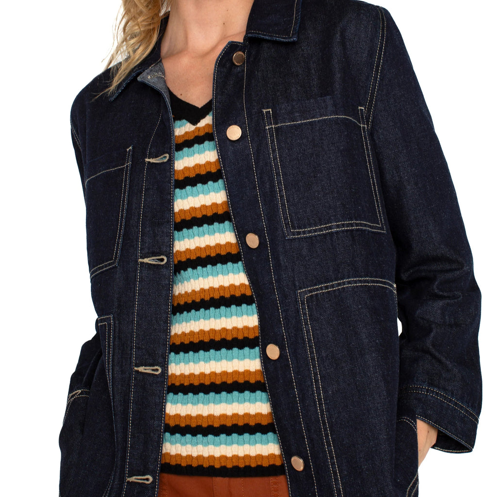 LIVERPOOL - Echo Chore Long Denim Jacket - SALE ITEM