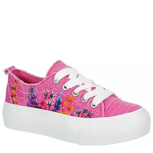 BLOWFISH MALIBU Sadie Sun Platform Sneaker - Pink Floral Embroidered