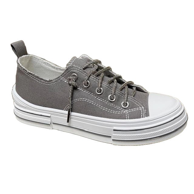 VERY G - Grey Silver Bling Lace Sneakers