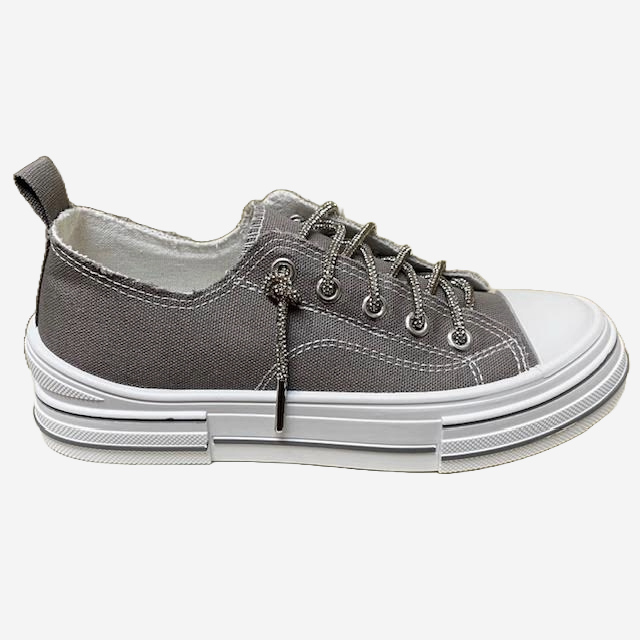 VERY G - Grey Silver Bling Lace Sneakers