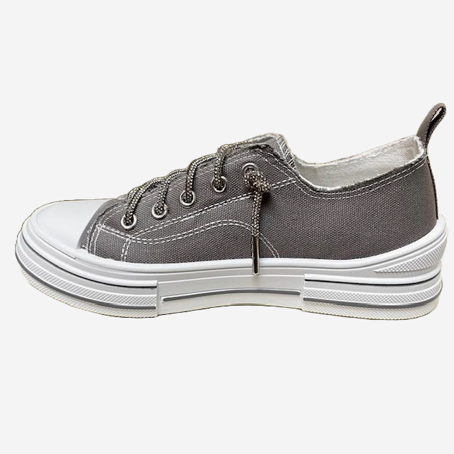 VERY G - Grey Silver Bling Lace Sneakers