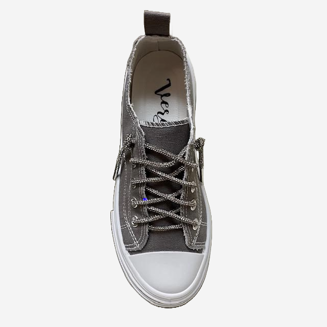 VERY G - Grey Silver Bling Lace Sneakers