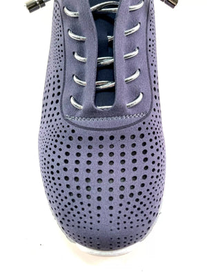 BONAVI  Leather Slip On Lightweight Comfort Sneaker - Blue