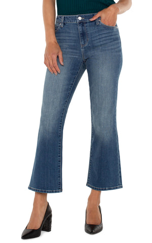 LIVERPOOL Hannah Cropped Flare Jean - Medium Wash Denim