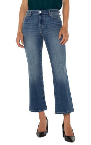 LIVERPOOL Hannah Cropped Flare Jean - Medium Wash Denim